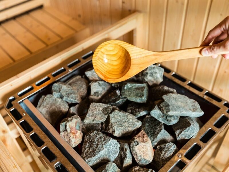 Gym sauna close up